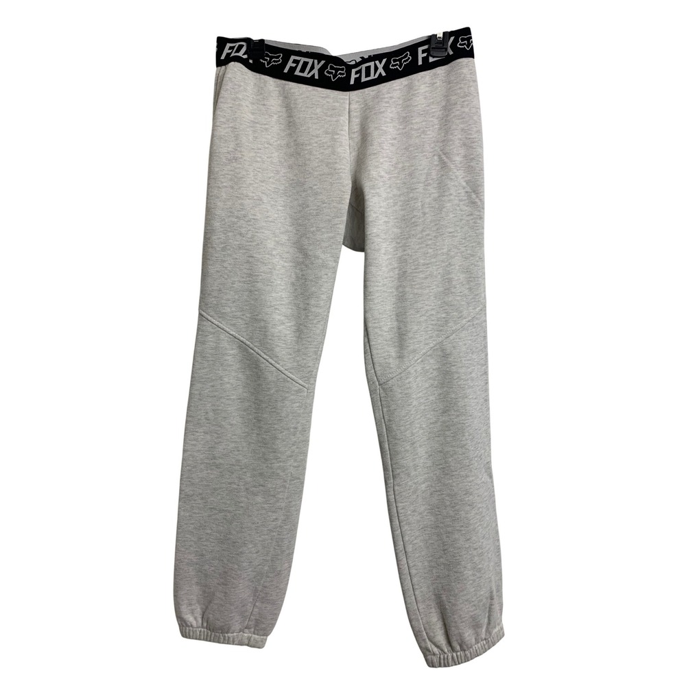 Fox Racing  Heather Gray Logo Waistband Fleece‎ Jogger Sweatpants Size Medium